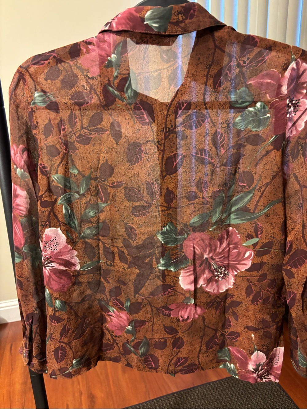 French Laundry Silk Blouse in Burgundy and Rose